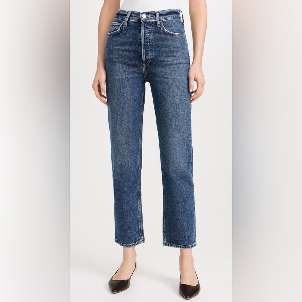 Agolde Blue Straight Leg Jeans